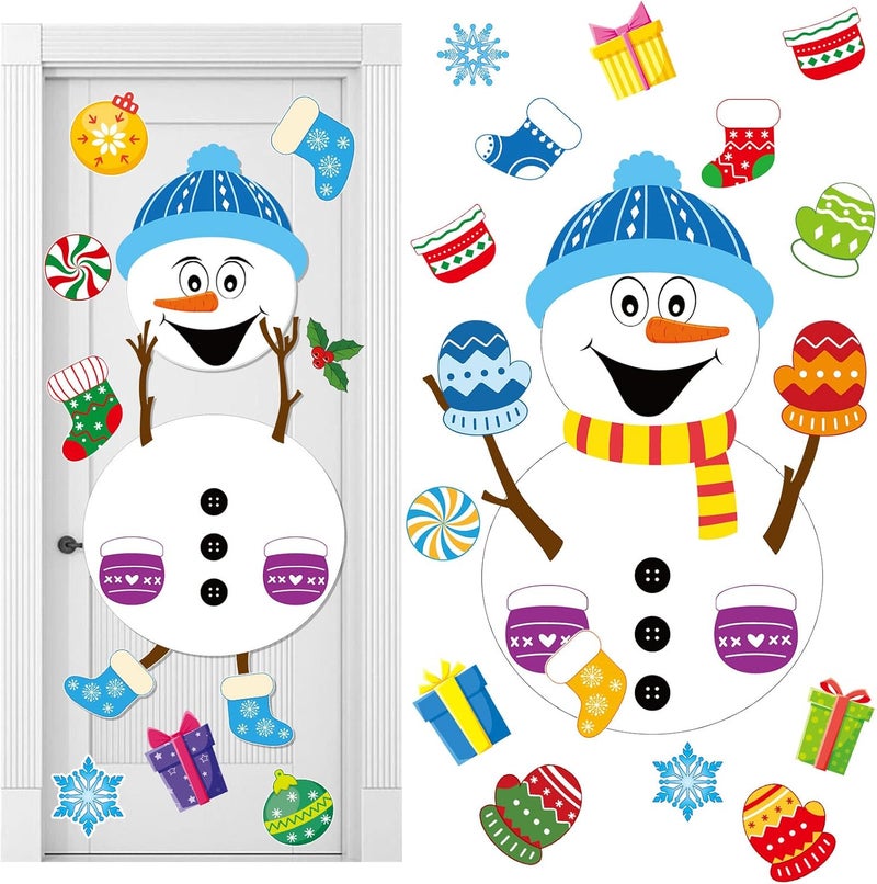 Containlol 68 Pcs Christmas Bulletin Board Decorations DIY Winter Snowman Cutouts Christmas Classroom Bulletin Board with Glue Xmas Decor for Classroom School Winter Theme Party Supplies - Image 1