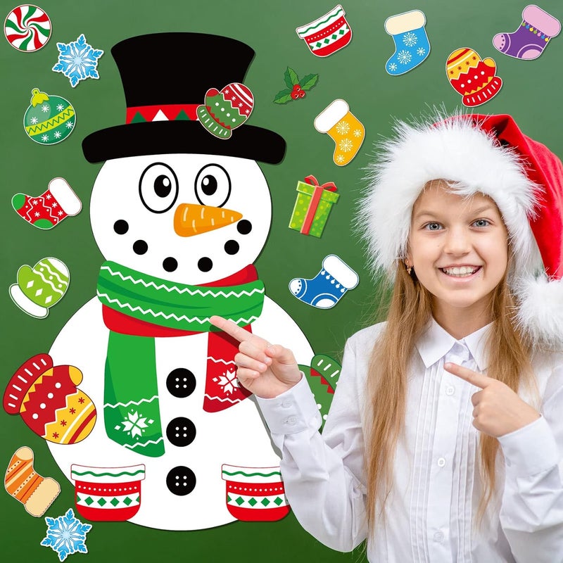 Containlol 68 Pcs Christmas Bulletin Board Decorations DIY Winter Snowman Cutouts Christmas Classroom Bulletin Board with Glue Xmas Decor for Classroom School Winter Theme Party Supplies - Image 3