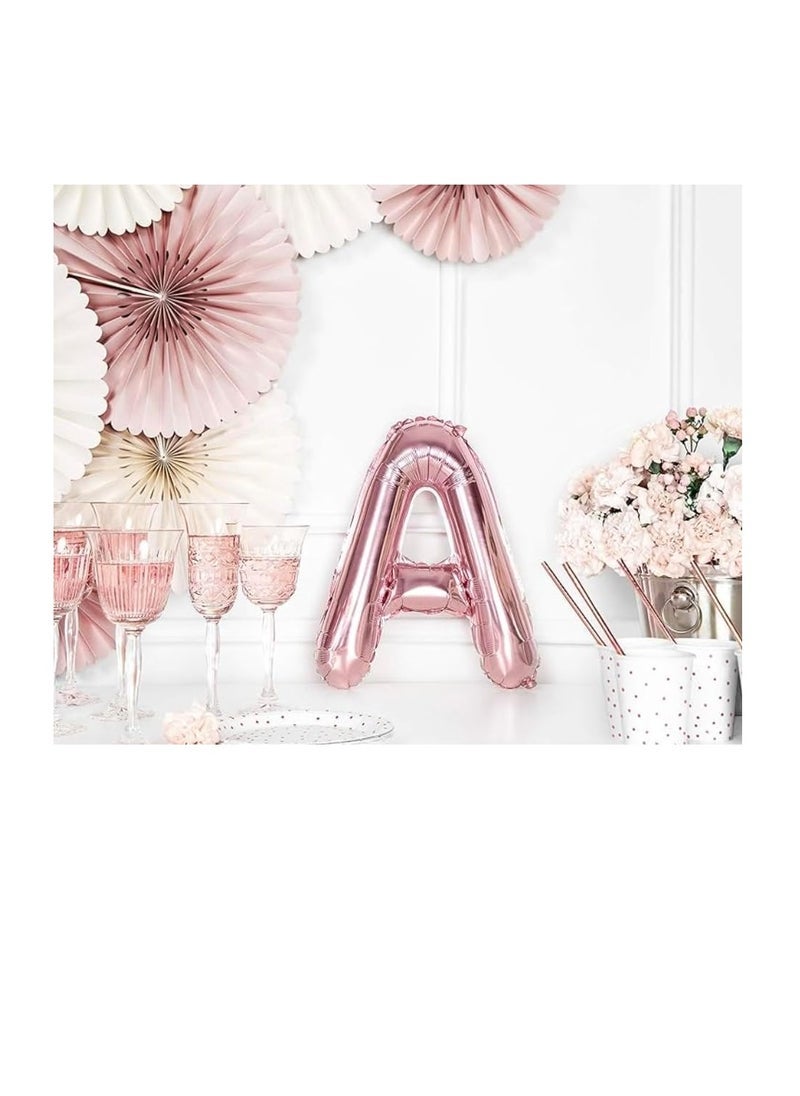 بارتي ويذ إيما بالونات من الذهب الوردي من الألف إلى الياء 32 بوصة بالونات الأبجدية من الذهب الوردي رقائق الهيليوم لتزيين حفل زفاف الذكرى السنوية لحفل زفاف (ذهبي وردي-D) - Image 2
