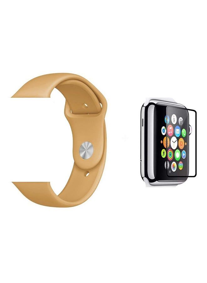 vesus Silicone Replacement Band For Apple Watch Series 3/4/5 42/44millimeter peanut