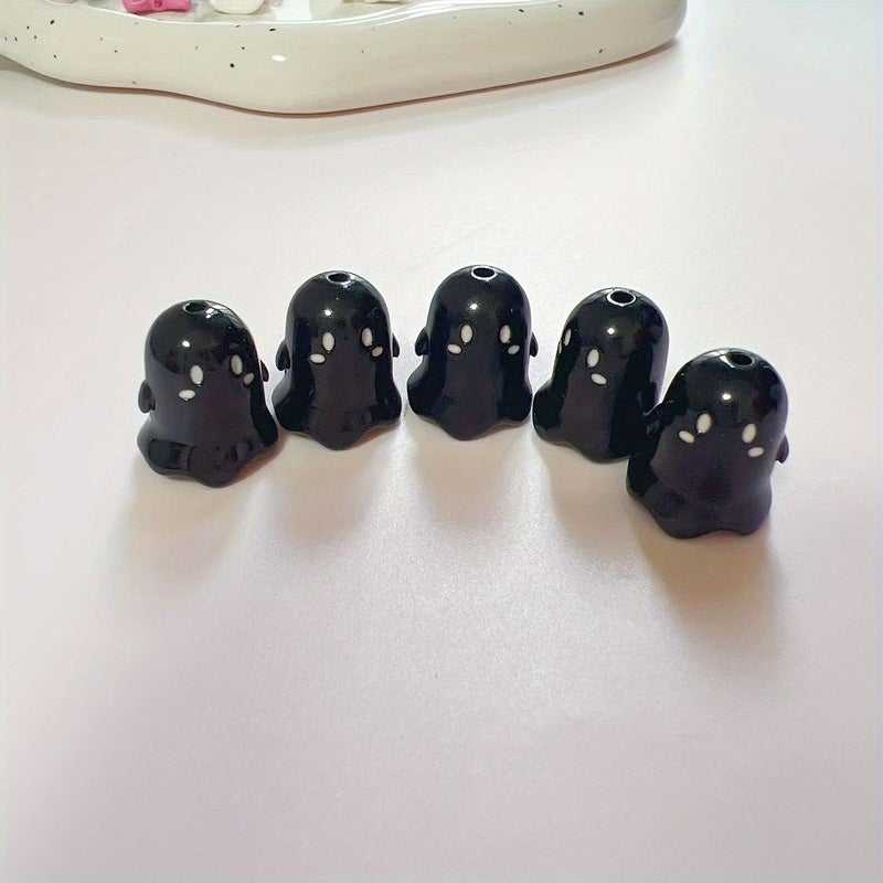 5 Halloween Decoration Accessories Black Acrylic Beads for Earring Necklace Making Charms for Bracelet Phone Strap Jewelry - Image 4
