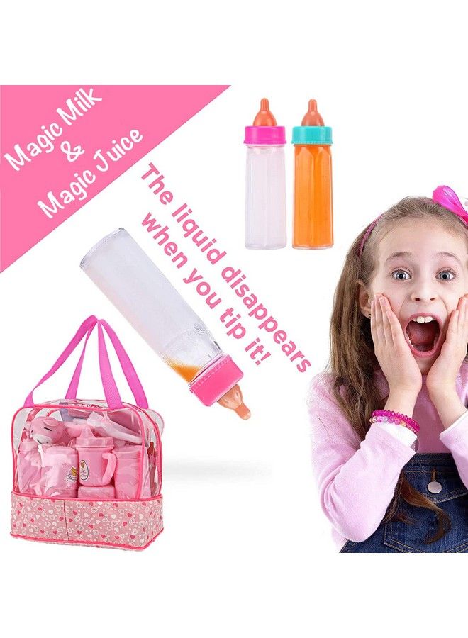 Liberty imports 28 Pcs Baby Doll Accessories Complte Car Set Doll Feeding Pretend Playset For Kids Girls With Magic Milk Bottles In A Storage Bag  - Image 3