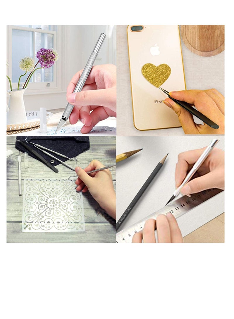 Y&D Craft Weeding Tools, Basic Set Tools Kits Including Scissor, Tweezers, Weeders, Scraper, Spatula, for Vinyl, Silhouettes, Cameos, DIY Art Work Cutting  - Image 3