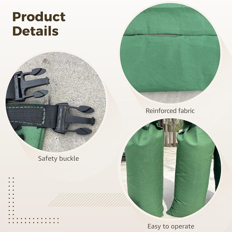 Reusable Canvas Flood Sandbags 6 Pack 11 X 28 Inch Water Barriers For Garage And Yard - Image 3