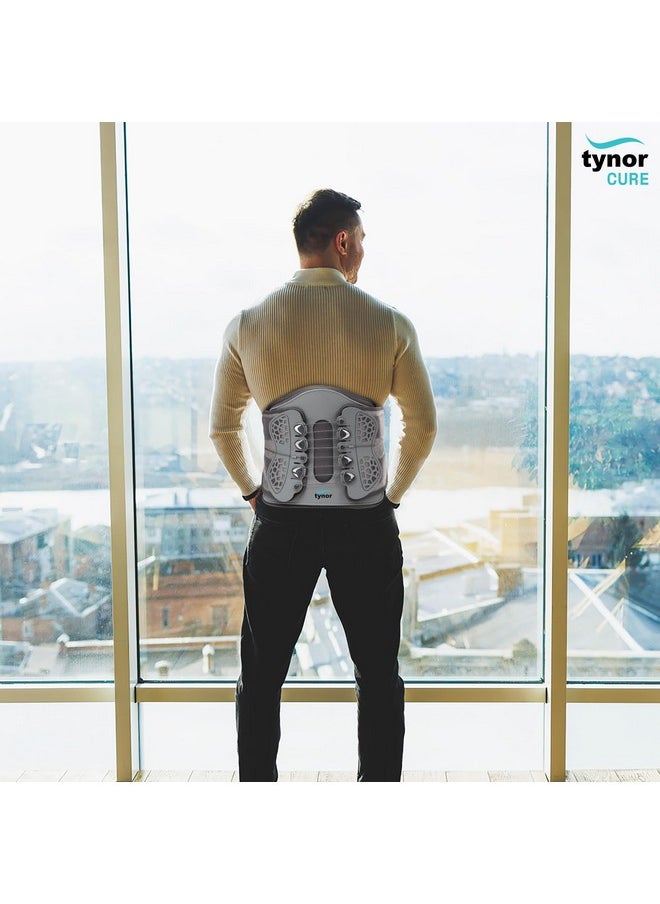 Tynor - Tynor Lumbo Lacepull Brace | Ergonomic Support for Lower Back Pain Relief, for Office Chairs, Car Seats & Home Use | Supports Posture & Comfort for Men & Women - Pack of 1 (Grey, XXL) - Image 1