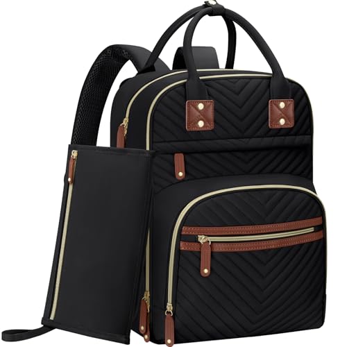 Tenot Diaper Bag Backpack for Women with Changing Pad Baby Bag with Insulated Pockets Multifunctional Diaper Bags For Baby Girl Boy Waterproof Baby Bags For Boys Girls Maternity Bag Black - Image 1