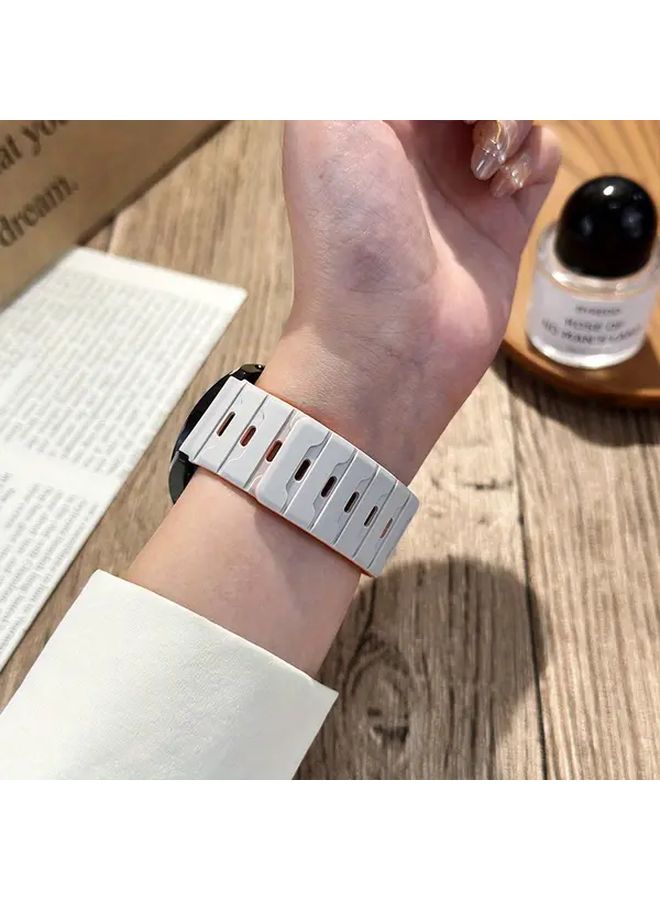 22mm Orange Pink Adjustable Magnetic Silicone Strap For Smartwatch Fitness Tracker - Image 5