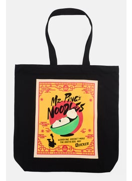 Women Printed Tote Bag 40 H x 40 L x 12 W cm, Black