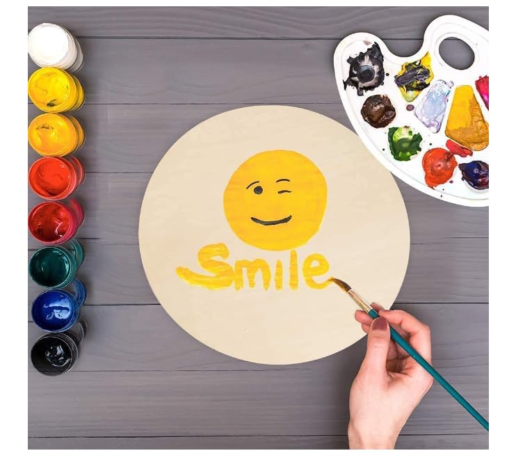AVENZA Round MDF Boards for Art and Craft - 3.5mm Pine Wood Board Unfinished Round MDF Cutouts for Art and Craft for Resin Art, Mandala Art, Pyrography, Painting 5 Inch (4) - Image 5