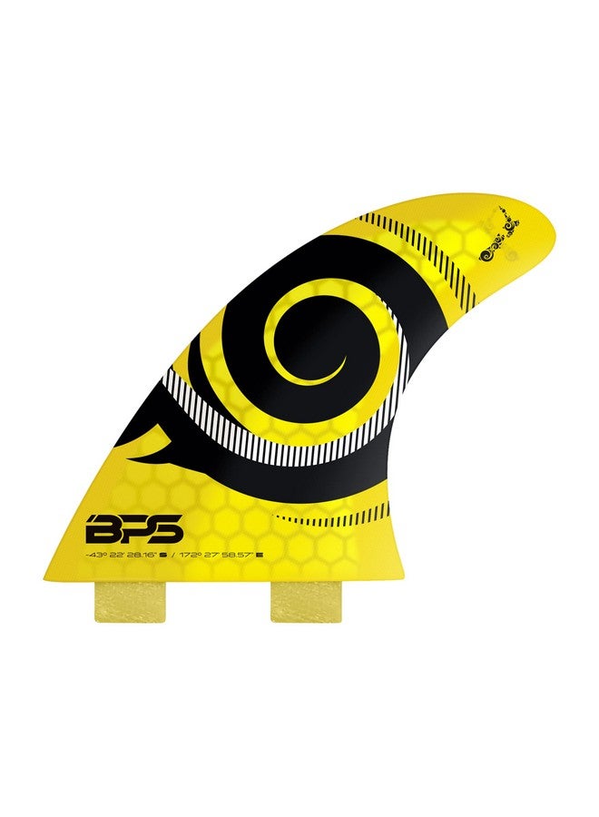 BPS 'Stealth' Performance Core And Netted Thruster Fin Set 3Pc Fiberglass Surf Board Fins With Fcs G7 M5 Style Surfing Fins (Koru Yellow) - Image 4