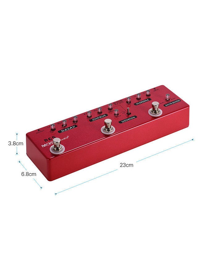 MOSKYAudio - DC5 6-in-1 Guitar Multi-Effects Pedal Delay + Chorus + Distortion + Overdrive + Booster + Buffer Full Metal Shell with True Bypass - Image 1