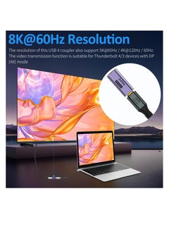 Excefore USB C Female to Female Adapter, 2 Pack 240W USB C Adapter, Supports 8K Audio and Video Transmission, Coupler Connector for Thunderbolt, Switch, MacBook, Laptop, Tablet, Phone  - Image 4
