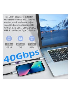 Excefore USB C Female to Female Adapter, 2 Pack 240W USB C Adapter, Supports 8K Audio and Video Transmission, Coupler Connector for Thunderbolt, Switch, MacBook, Laptop, Tablet, Phone  - Image 2