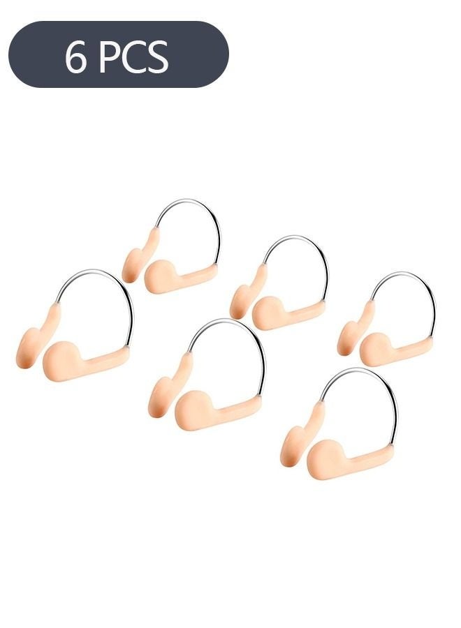 Ant 6-Piece Silicone Nose Plugs Swimming Nose Clips, Waterproof Training Nose Protector for Adults Kids Swimming Competition - Image 1