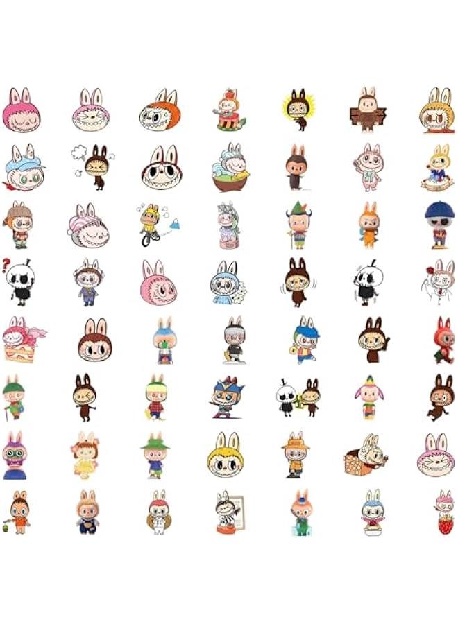 Arabest 55pcs Cartoon labubu Stickers for Kids, Cool Terror Labubu Waterproof Vinyl Decal for Teen Adult Girl Laptop Skateboard Phone Water Bottles Guitar Travel Case Bike - Image 2