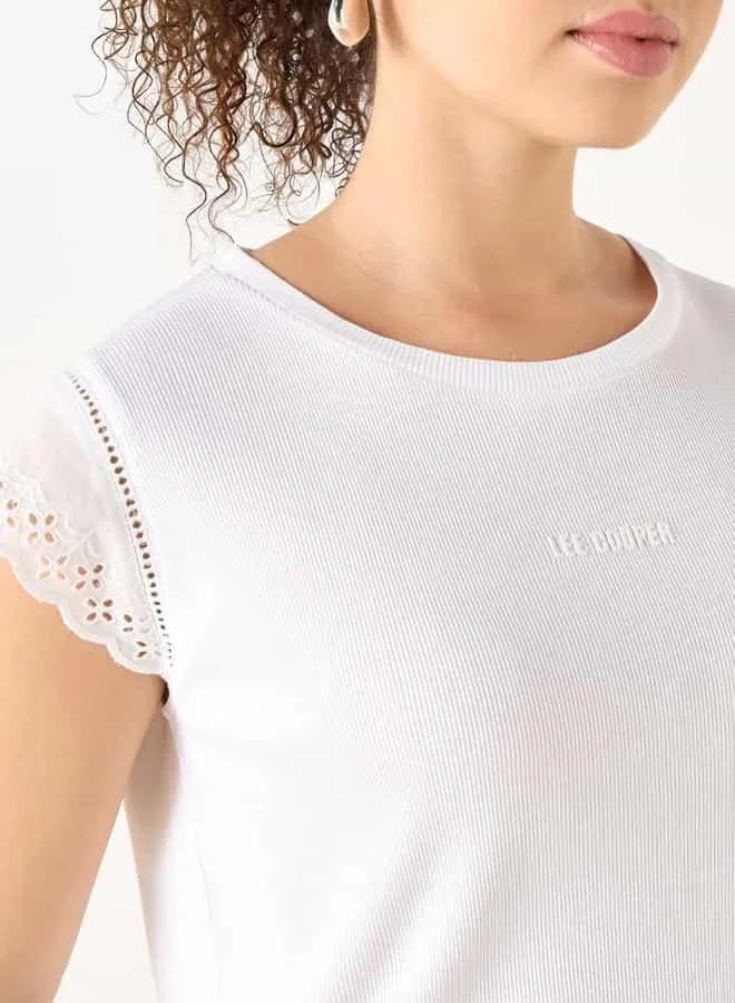 Lee Cooper Lee Cooper Ribbed T-shirt with Cap Sleeves