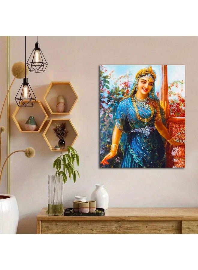 Sikhash Religious Art Canvas Paintings, Shri Radha Rani, Radha Krishna, Wall Art, Hindu Gods, Painting for Wall Décoration, Unframed Painting for Living room, Home Décor, Size - 12X10 inches. a114 - Image 2