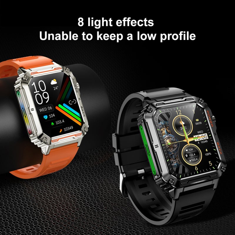 Smart Watches for Men with LED Light 1.91'' BT Call Smartwatch for iOS and Android Fitness Trackers Sports Watch with Heart Rate Monitor Pedometer - Image 5