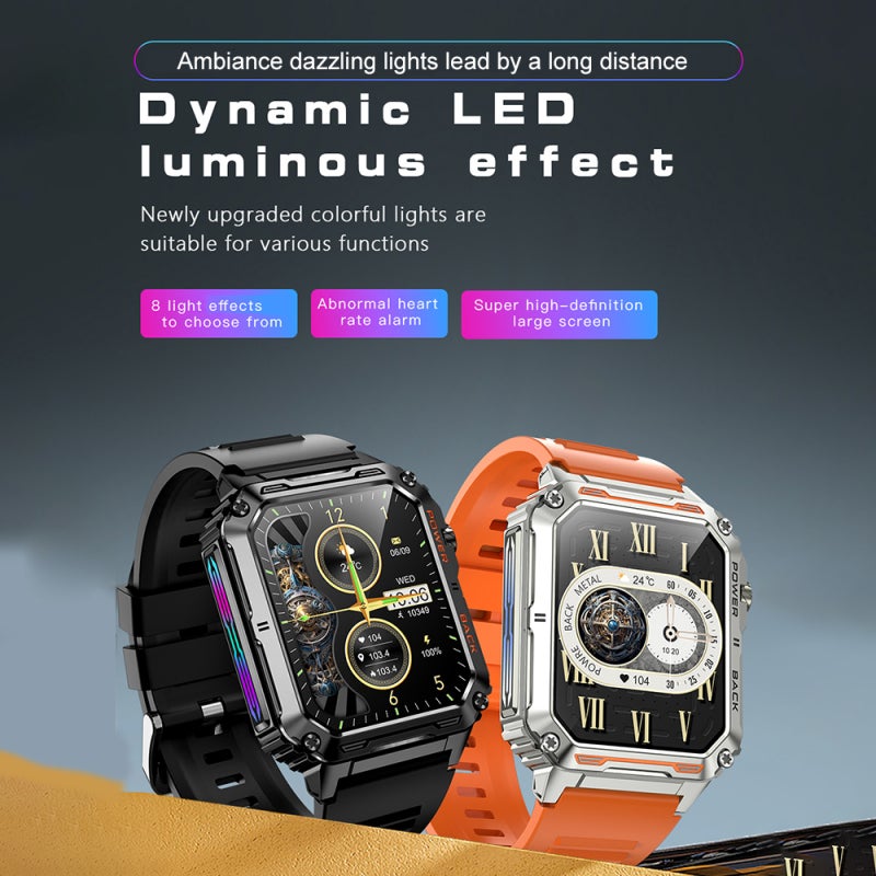 Smart Watches for Men with LED Light 1.91'' BT Call Smartwatch for iOS and Android Fitness Trackers Sports Watch with Heart Rate Monitor Pedometer - Image 4