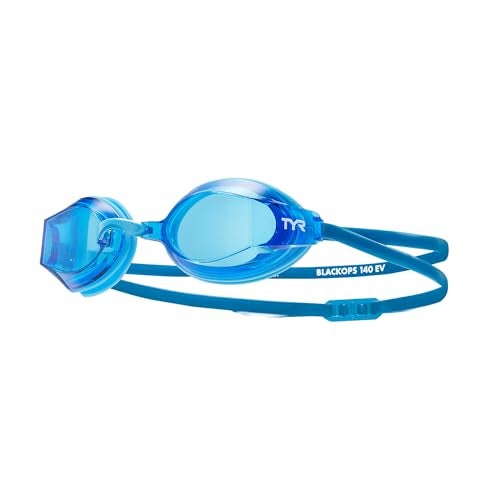 TYR Blackops 140 EV Swim Goggles NonMirrored AntiFog Goggles for Men Women Low Profile Competitive Swimming Goggles for Lap Swimming Training Blue - Image 1