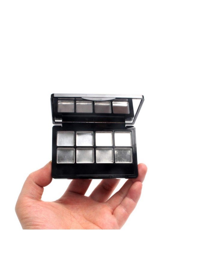 إيلاندي حاوية ظلال العيون الفارغة، علبة أحمر الشفاه، علبة كريم التجميل، متعددة الشبكات، حامل صغير، حقيبة مكياج فضفاضة، منظم المسحوق، عينة صندوق صغير، مرآة، إغلاق سريع، حافظة معدنية سوداء، أداة مفيدة للسفر - Image 3