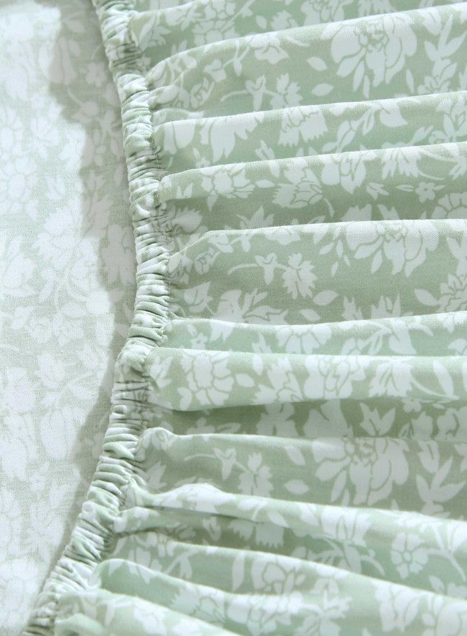 Laura Ashley - Sheets, Cotton Percale Bedding Set, Lightweight & Breathable Room Essentials (Heirloom Ditzy Green, Queen) - Image 5