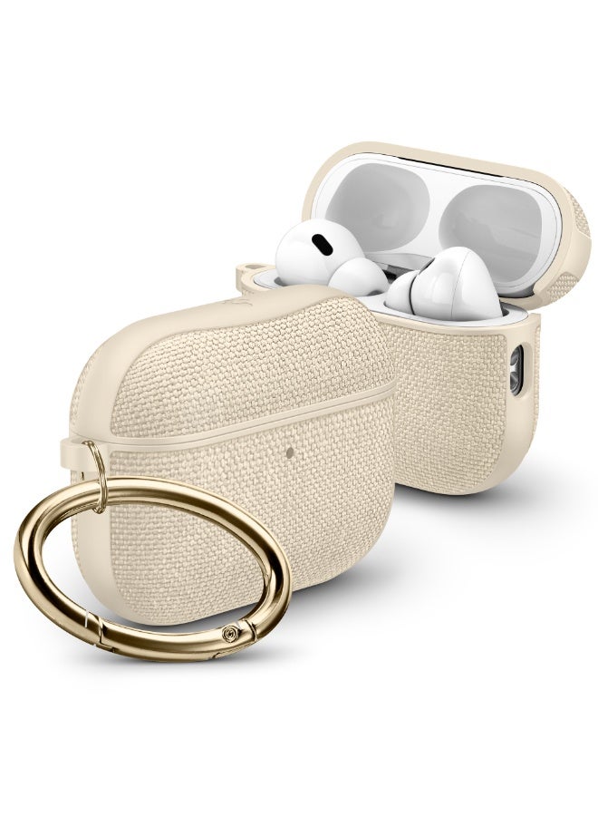 Spigen Urban Fit AirPods Pro 3 Case (3rd Generation) Premium Fabric cover with Carabiner (2025) - Dune Beige - Image 1