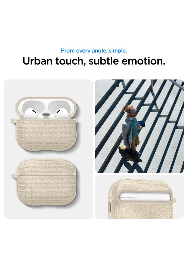 Spigen Urban Fit AirPods Pro 3 Case (3rd Generation) Premium Fabric cover with Carabiner (2025) - Dune Beige - Image 3