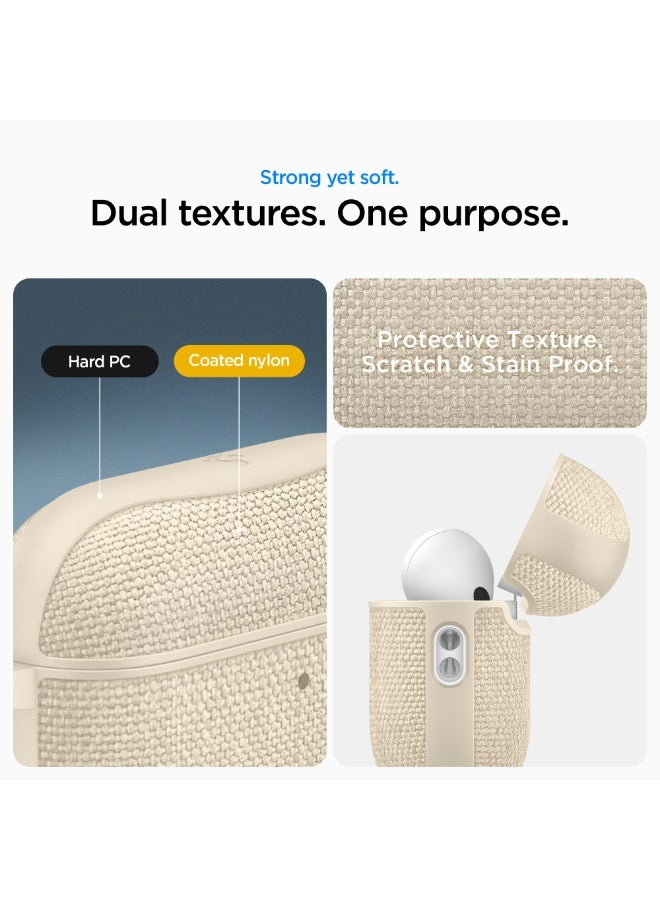 Spigen Urban Fit AirPods Pro 3 Case (3rd Generation) Premium Fabric cover with Carabiner (2025) - Dune Beige - Image 4