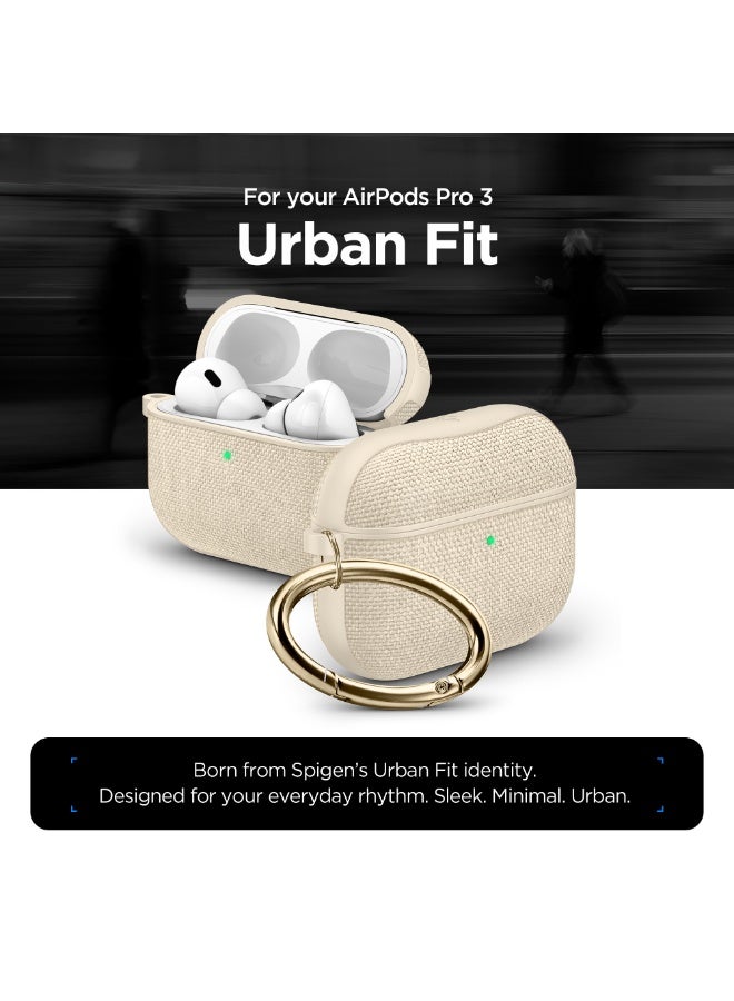 Spigen Urban Fit AirPods Pro 3 Case (3rd Generation) Premium Fabric cover with Carabiner (2025) - Dune Beige - Image 2