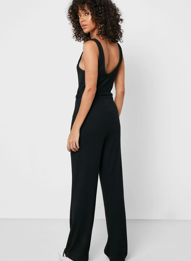 TOPSHOP Wide Leg Scoop Neck Jumpsuit