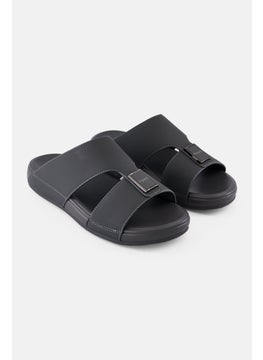Algspar Men 2 Strap Slip On Arabic Sandals, Grey  - Image 1