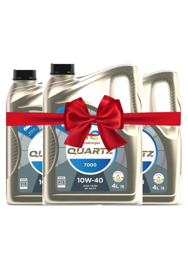 TotalEnergies Pack of 3 QUARTZ 7000 10W-40 Synthetic Technology - 4 Liters