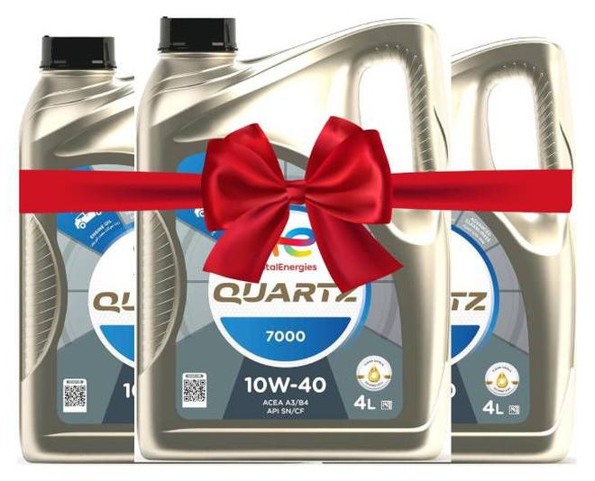 Pack of 3 QUARTZ 7000 10W-40 Synthetic Technology - 4 Liters