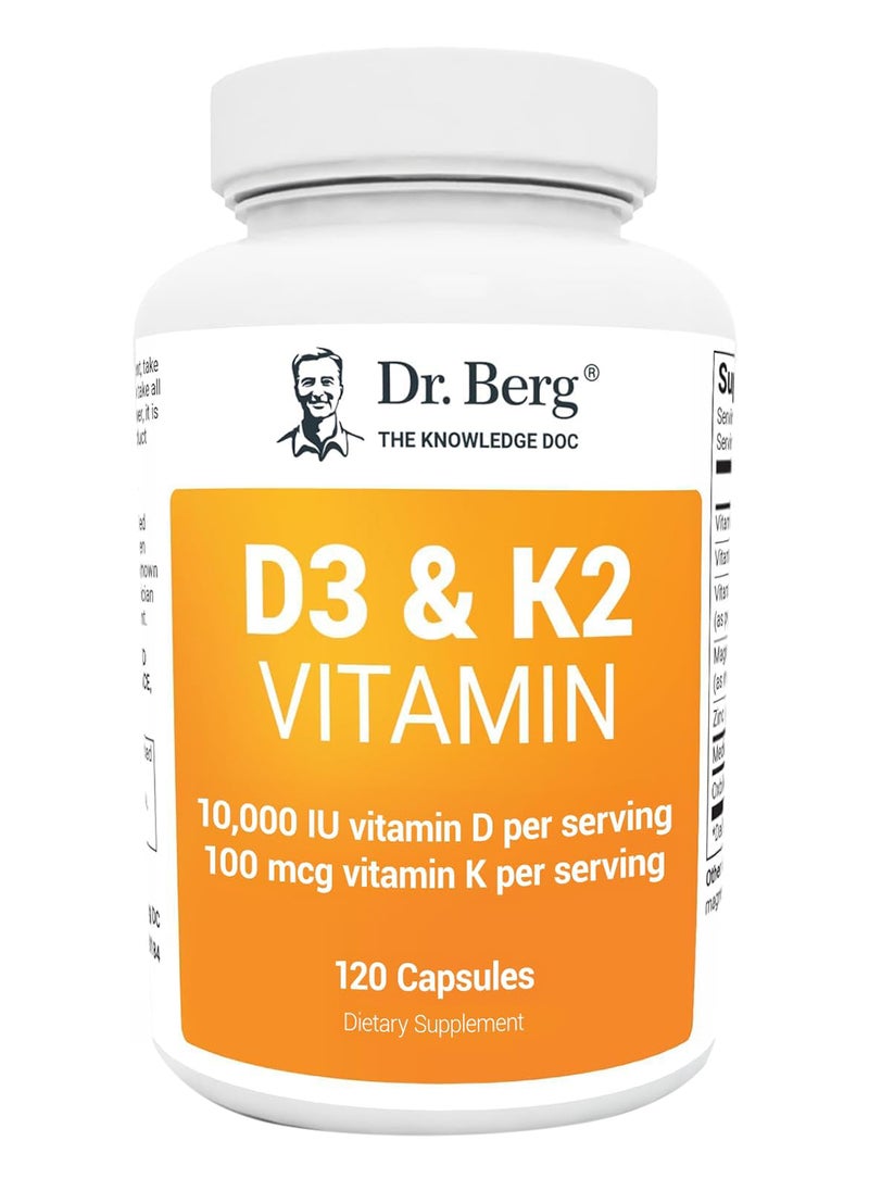 Dr. Berg Nutritional - Nutritionals D3 And K2 Vitamin Supplement With Purified Bile Salts 120 Capsules - Image 1