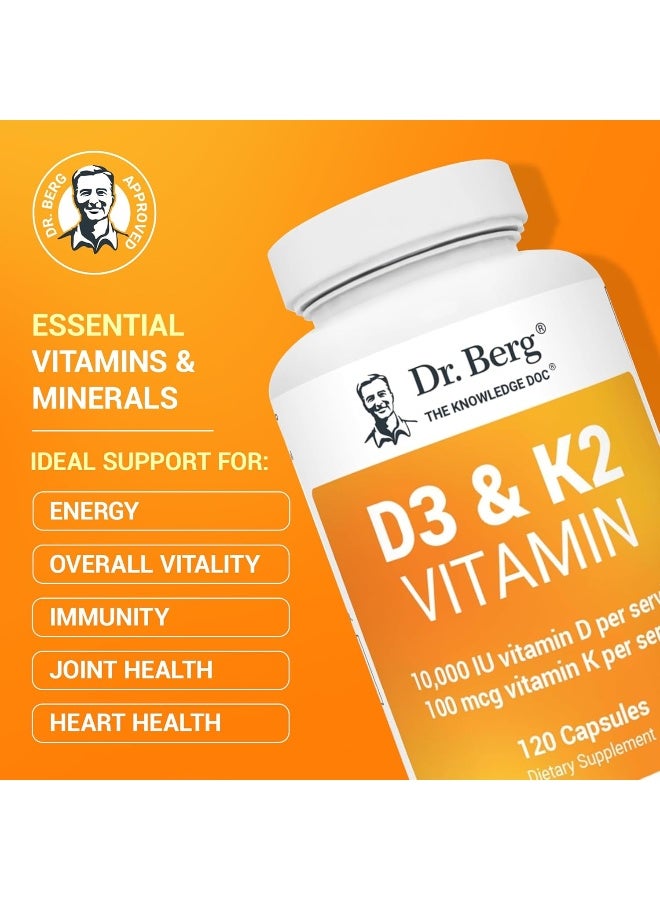 Dr. Berg Nutritionals Dr. Berg's Nutritionals D3 & K2 Vitamin Supplement With Purified Bile Salts - 120 Capsules - Image 2