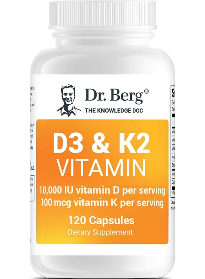 Dr. Berg Nutritionals Dr. Berg's Nutritionals D3 & K2 Vitamin Supplement With Purified Bile Salts - 120 Capsules - Image 1