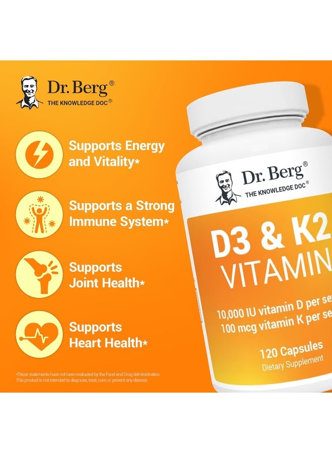 Dr. Berg Nutritionals Dr. Berg's Nutritionals D3 & K2 Vitamin Supplement With Purified Bile Salts - 120 Capsules - Image 3