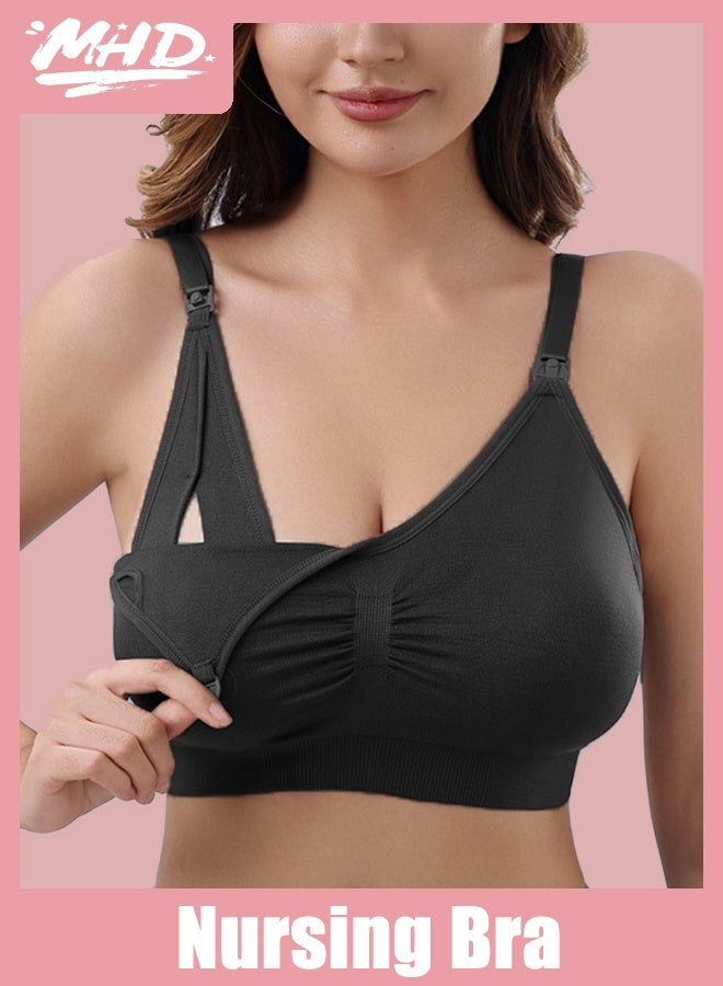 MHD Soft Black Nursing Bra: Ideal For Maternity Comfort And Convenience - Image 1