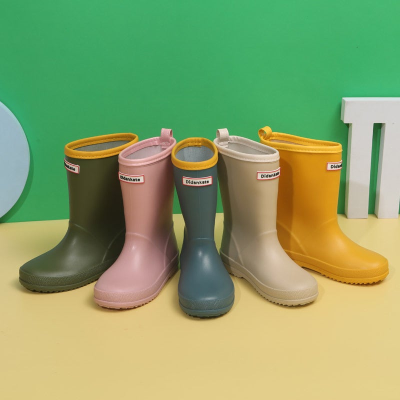 Children'S Rain Boots Non-Slip Soft Bottom Light Children'S Boys And Girls Baby Mid-Tube Rain Boots Children'S Water Shoes Exported To Japan - Image 2