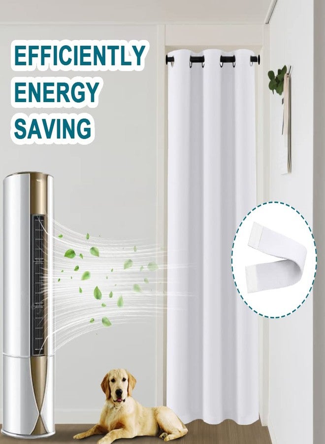 Turquoize Doorway Curtain Blackout Door Curtains for Doorways 80 Inch Grommet Thermal Insulated Closet Curtains Privacy Doorway Drapes for Closet Bathroom Front Door, 1 Panel, W42 x L80, Pure White - Image 2