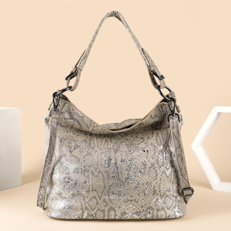 Westal New Color Genuine Leather Women'S Handbag Top Layer Cowhide Snake Shoulder Bag Evening Tote Bag - Image 1