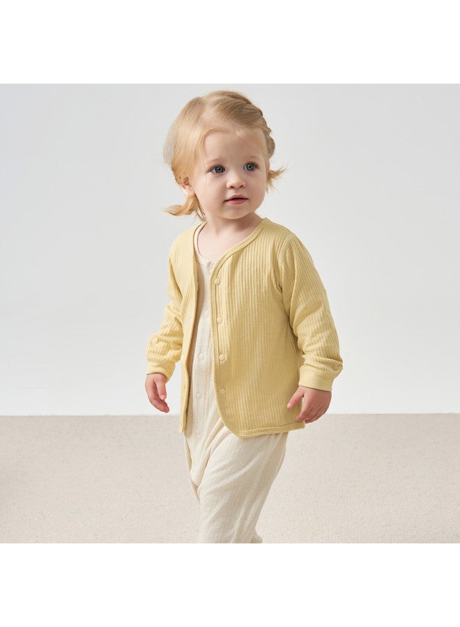 Tongtai Baby Top Spring And Autumn Season Baby Clothes Children's Homewear Underwear Autumn Wear Seamless Long Sleeve Cardigan Top - Image 3