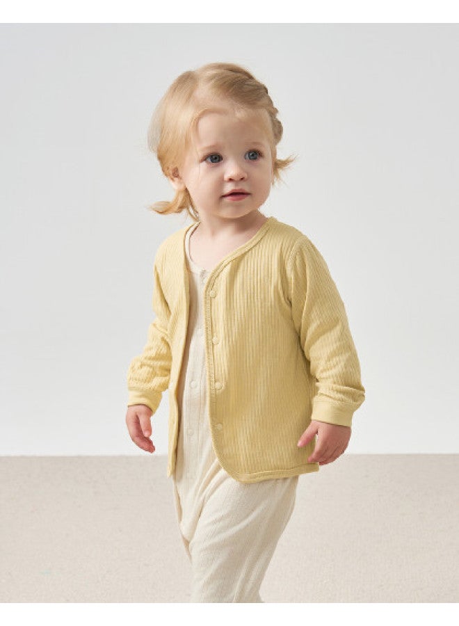 Tongtai Baby Top Spring And Autumn Season Baby Clothes Children's Homewear Underwear Autumn Wear Seamless Long Sleeve Cardigan Top - Image 1