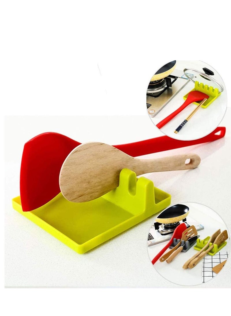 KASTWAVE 2 PCS Spoon Rest, Silicone Kitchen Utensil Rest Ladle Spoon Holder Utensils Holders for Kitchen Counter or Stove Top, Drip Catcher for Resting Cooking Spoons or Utensils - Image 2
