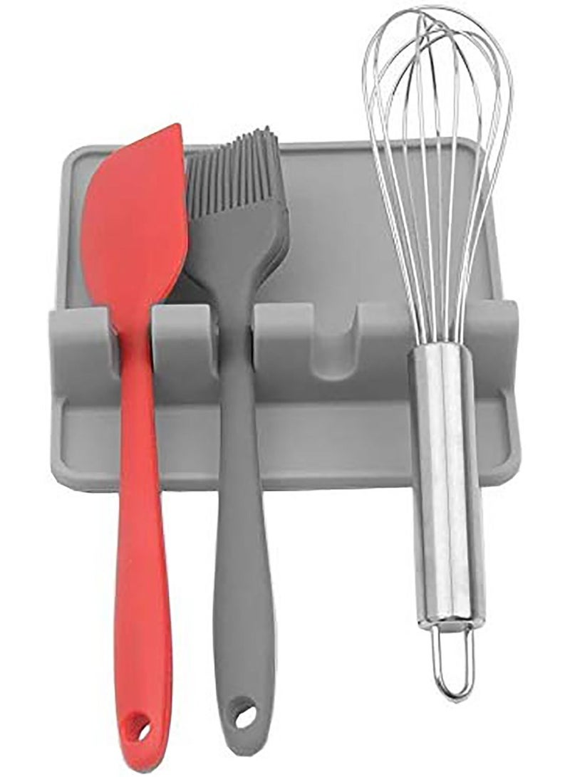 KASTWAVE 2 PCS Spoon Rest, Silicone Kitchen Utensil Rest Ladle Spoon Holder Utensils Holders for Kitchen Counter or Stove Top, Drip Catcher for Resting Cooking Spoons or Utensils - Image 3