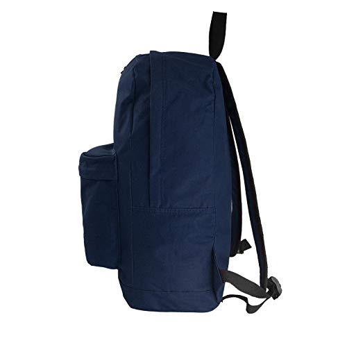 K-Cliffs Basic Backpack Classic Simple School Book Bag Student Daily Daypack 18 Inch Navy 18"x13"x16" - Image 4