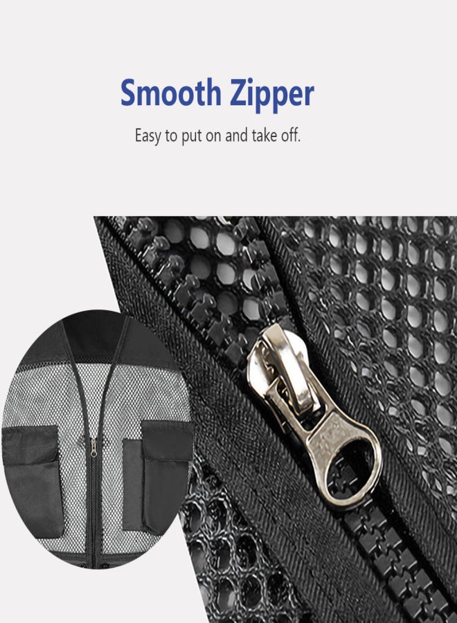 Fishing Vest Breathable Fishing Travel Mesh Vest with Zipper Pockets Summer Work Vest for Outdoor Activities - Image 5