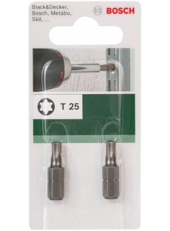 BOSCH Diy T25 Bit Uncomplicated And Reliable Screwdriving For Use Inch Universal Holders Or Directly Inch Ixo Cordless Screwdriver 25 Mm Length Screwdriving Head Size 25 2 Pieces - Image 2