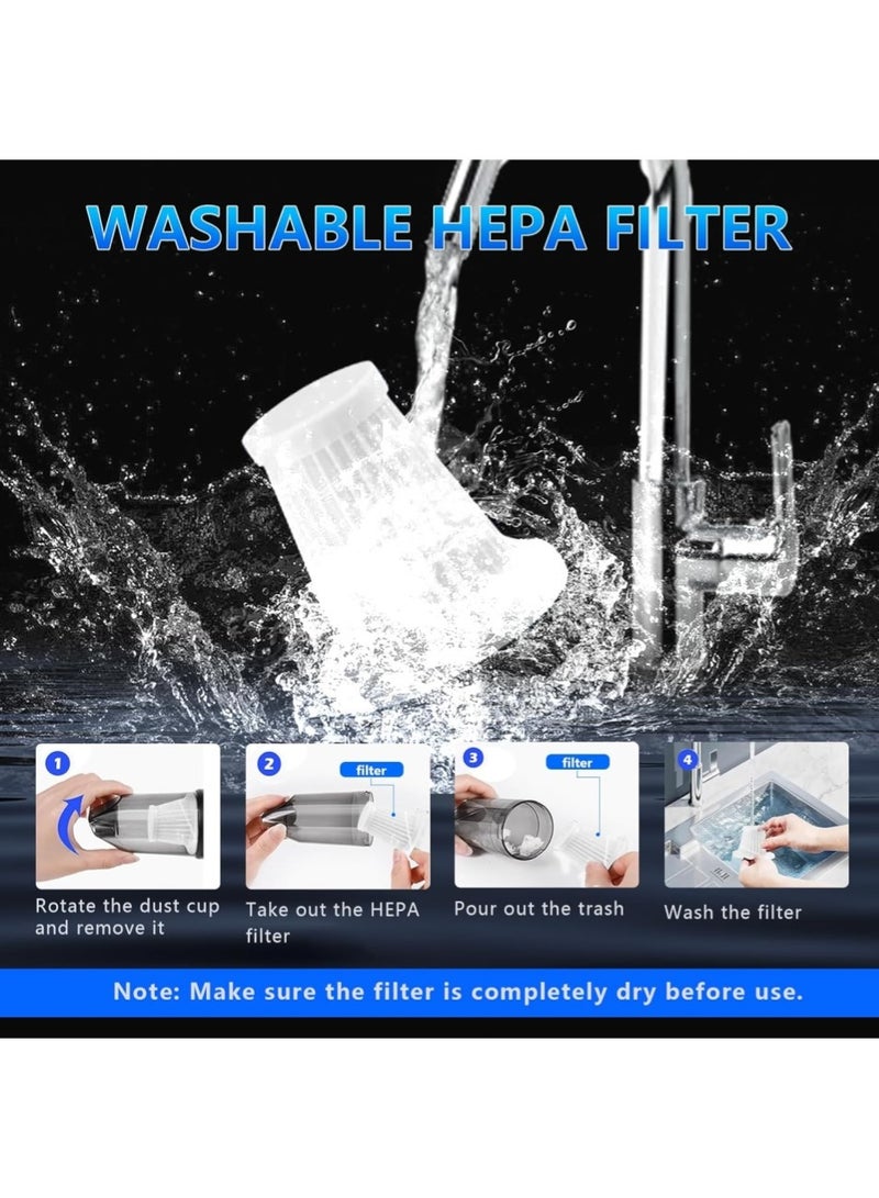 Changli Handheld Vacuum Cleaner, 16000Pa Car Vacuum Cleaner, 100W Portable Mini Cordless Vacuum Cleaner, Rechargeable USB Vacuum Cleaner, 3 Speeds, with Multiple Nozzles, for Car, Office, and Home - Image 5